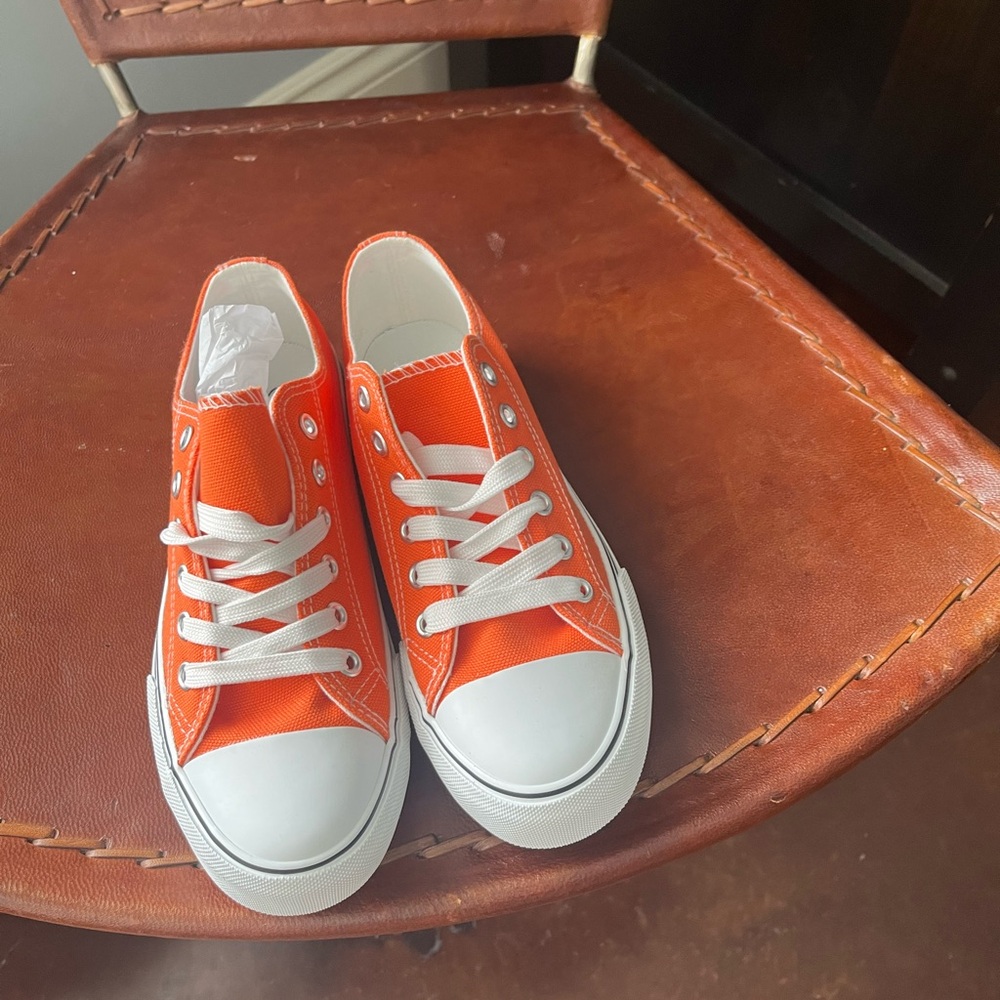 Orange Canvas Sneakers